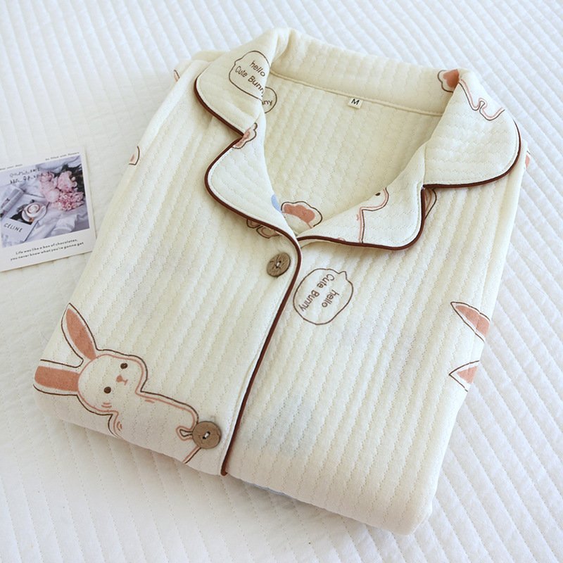 Thickened Maternity Pajamas Two-Piece Set - Comfortable Nursing Clothing