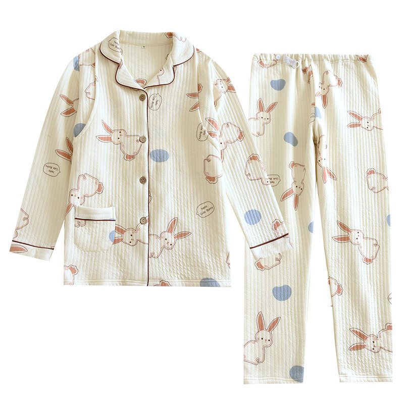 Thickened Maternity Pajamas Two-Piece Set - Comfortable Nursing Clothing