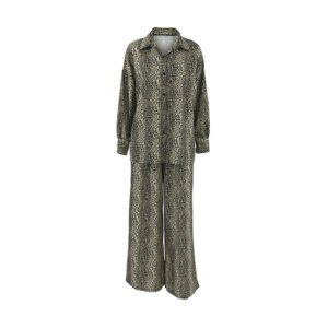 Stylish Leopard Print Loose Ice Silk Pajamas for Women |Fashionable & Comfortable Sleepwear
