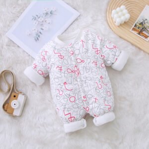 Thick Cotton Baby Jumpsuit – Long Sleeve Warm & Cozy Infant Outfit