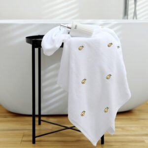 Full Embroidery Avocado Cotton Bath Towel – Soft, Absorbent & Stylish