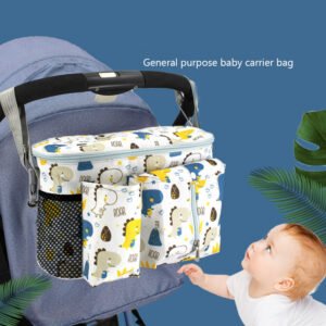 Baby Stroller Organizer - Adjustable Multifunction Travel Diaper Bag with Large Capacity & Bottle Holder