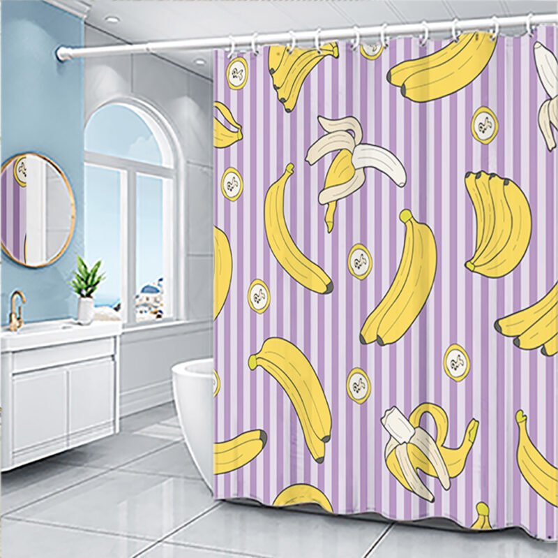 Cartoon Fruit Series Shower Curtain Set – Fun & Colorful Bathroom Decor