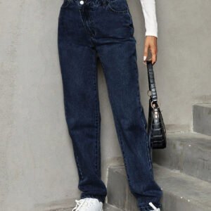 Fashionable High Waist Loose Denim Trousers for Women | Trendy & Casual Fit