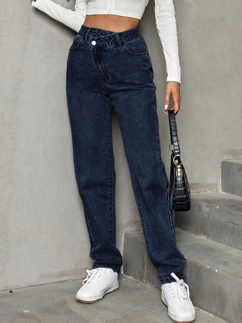 Fashionable High Waist Loose Denim Trousers for Women | Trendy & Casual Fit