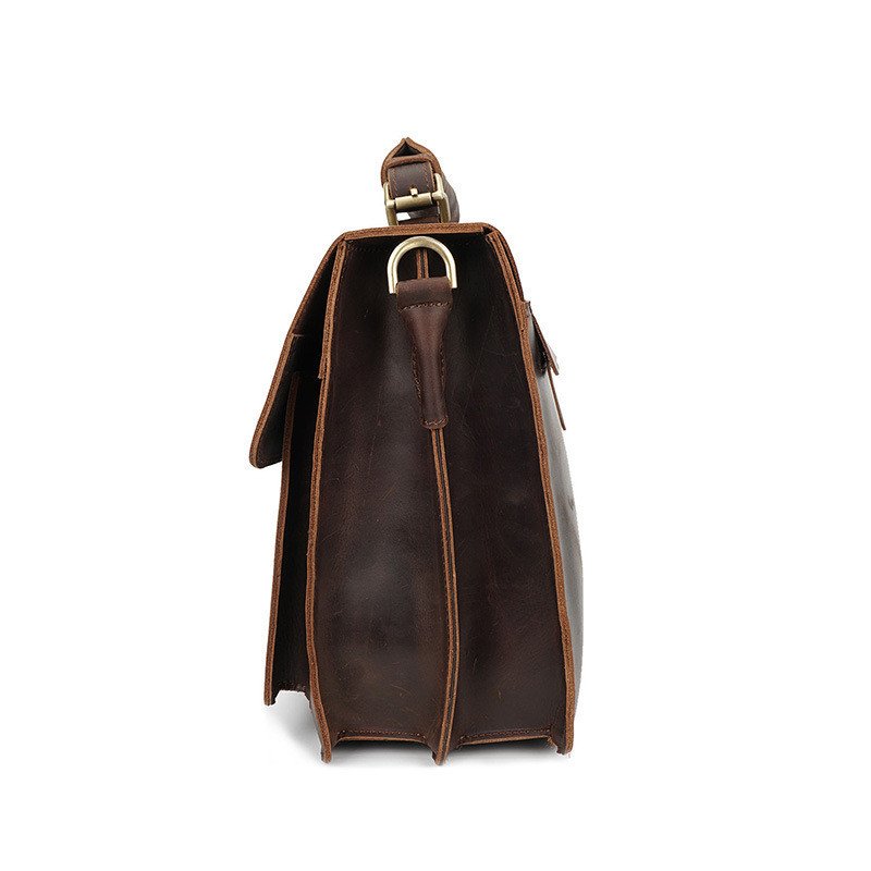 Cowhide One-Shoulder Leather Bag - Genuine & Durable Men's Leather Sling Bag