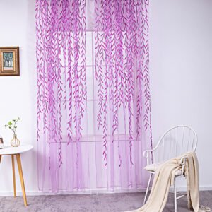 Inverted Willow Wicker Offset Printing Curtains – Stylish Window Screens for Living Room & Balcony