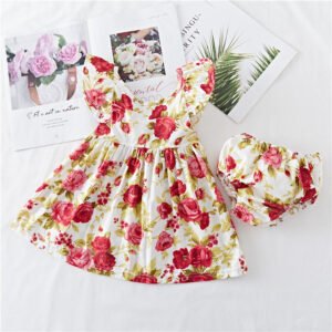 Cotton Baby Ruffled Floral Print Dress – Cute & Comfortable Dress for Baby Girls