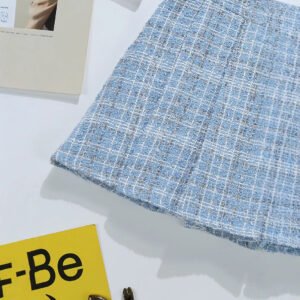 Bright Silk Plaid Skirt - Women's High Sense A-Line Fashion