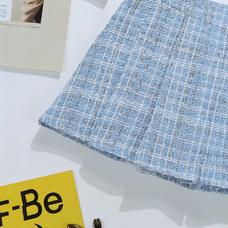Bright Silk Plaid Skirt - Women's High Sense A-Line Fashion
