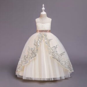Party 3D Lace Flower Girl Wedding Dress - Elegant & Beautiful Wedding Dress for Girls