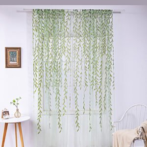Inverted Willow Wicker Offset Printing Curtains – Stylish Window Screens for Living Room & Balcony