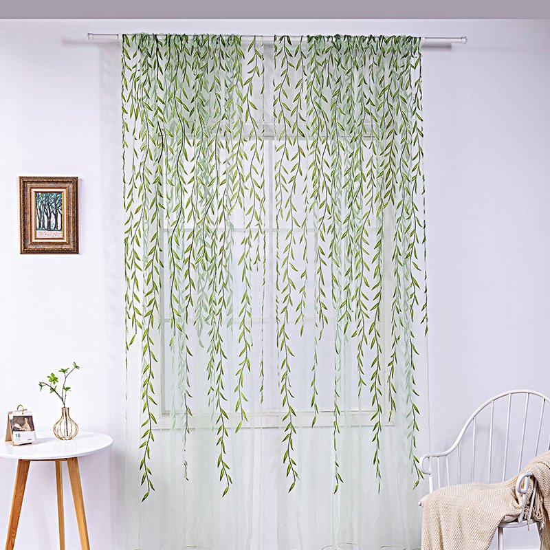 Inverted Willow Wicker Offset Printing Curtains – Stylish Window Screens for Living Room & Balcony