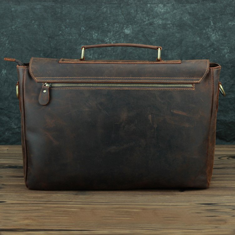 Retro First Layer Cowhide One-Shoulder Messenger Bag | Genuine Leather