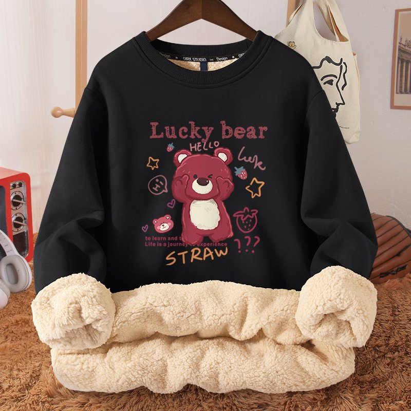 Fleece-Lined Thickened Hooded Fleece Sweatshirt for Women - Warm & Cozy