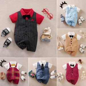 Summer Baby Boy Gentleman Jumpsuit - Stylish & Comfortable Outfit for Baby Boys
