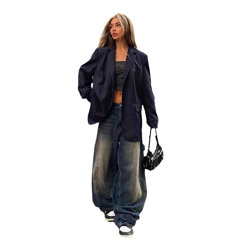 Women's High Waist Loose Straight Street Trousers | Stylish & Comfortable Casual Pants