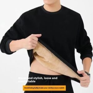 Polyester Men's Lambswool Round Neck Sweater – Soft, Warm & Stylish