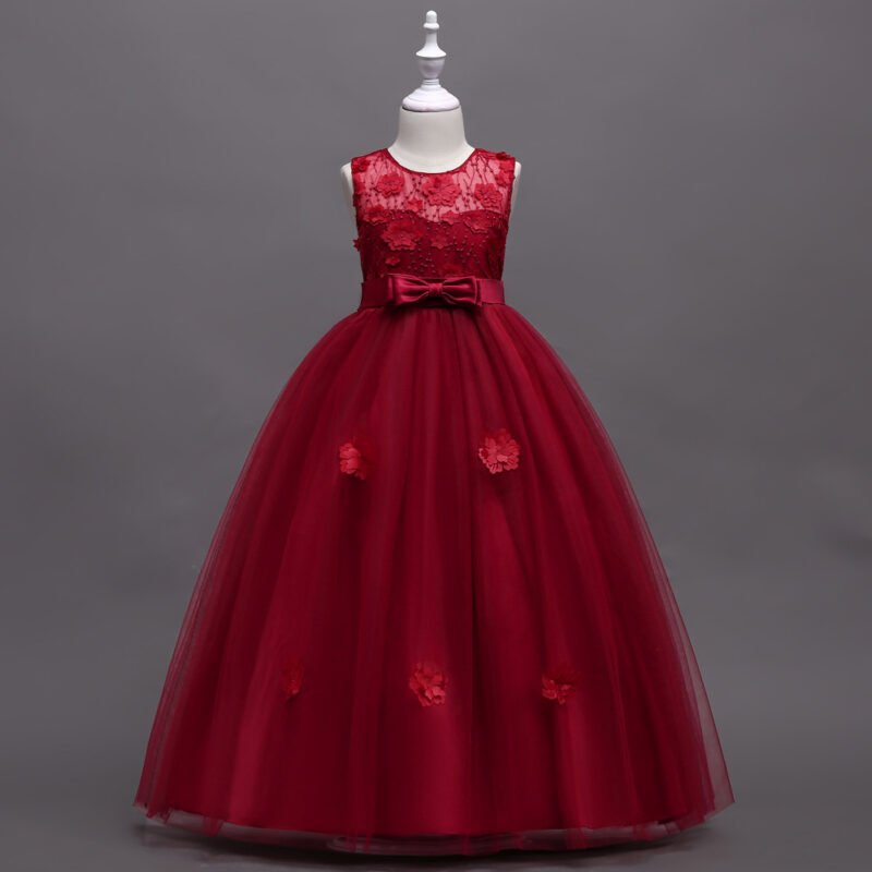 Mesh Girls Evening Gown Dress - Elegant Dress for Special Occasions