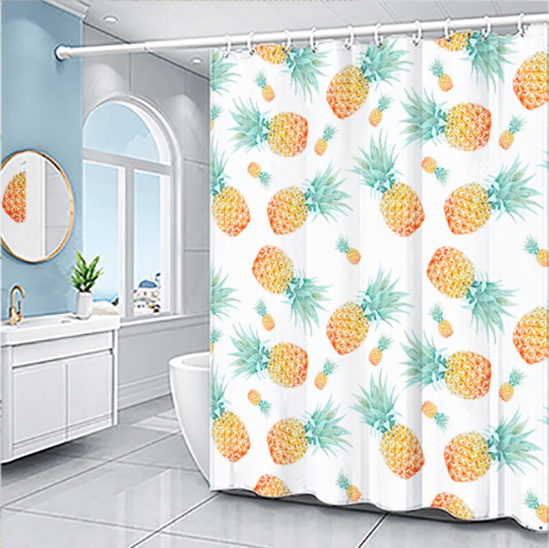 Cartoon Fruit Series Shower Curtain Set – Fun & Colorful Bathroom Decor