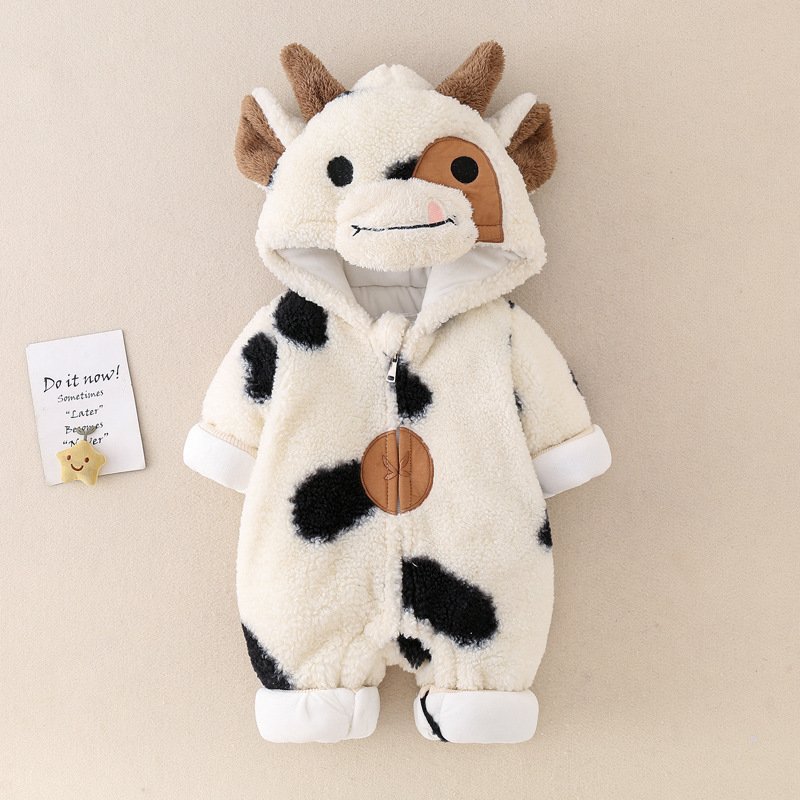 Winter Thickened Quilted Baby Jumpsuit – Warm & Cozy Infant Outerwear