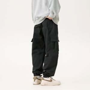 Autumn Outdoor Retro Pocket Overalls – Men's Loose Straight Casual Pants for Comfort & Style