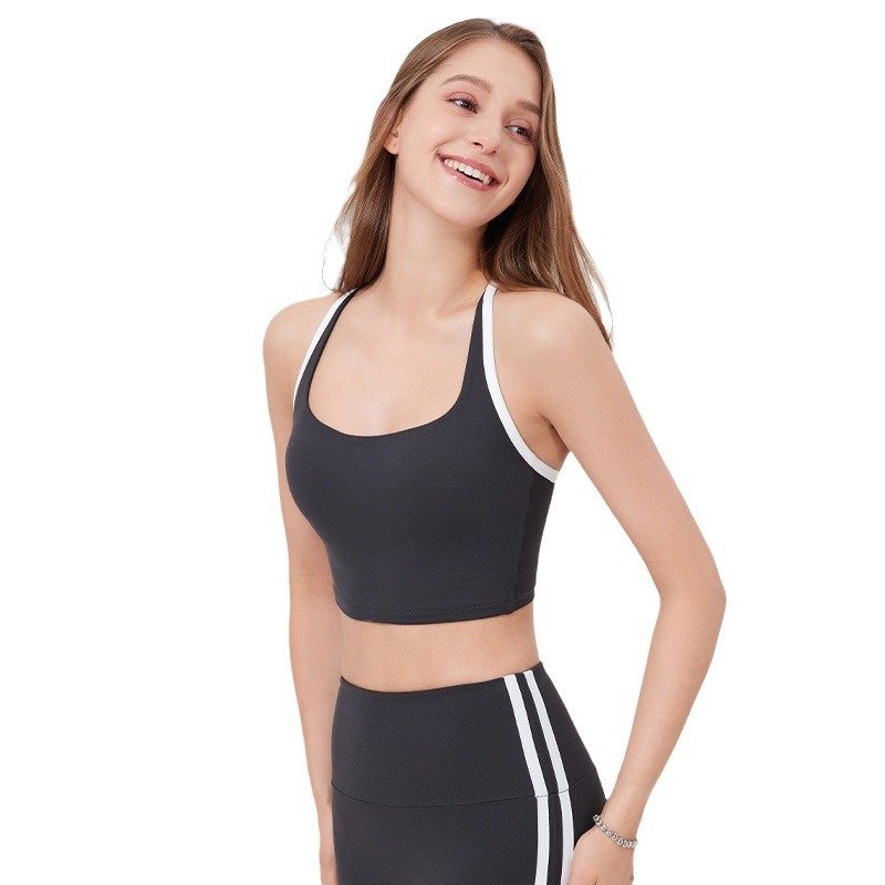 Nude Feel Yoga Bra with Adjustable Spaghetti Straps | Comfortable Fitness Wear for Women