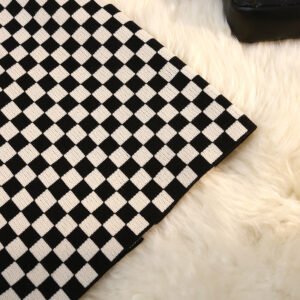 Plaid Slim-Fit Mid-Length Stretch Knitted Overskirt – Elegant & Chic
