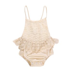 Baby Jumpsuit Summer Beige Lace Dress – Adorable & Elegant Outfit for Infants