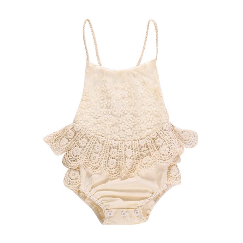 Baby Jumpsuit Summer Beige Lace Dress – Adorable & Elegant Outfit for Infants