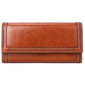 Women's Long Leather Wallet - Multiple Card Slots & Stylish Design