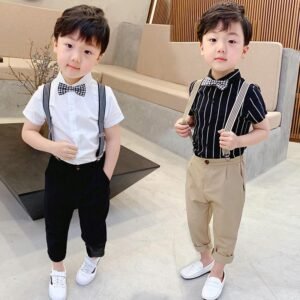 Boy's Performance Overalls & Flower Dress | Stylish Children's Formal Attire