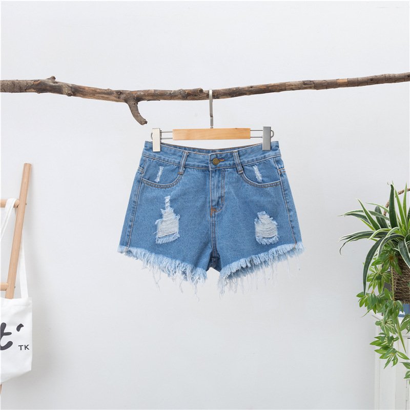Women's Loose High Waist Denim Shorts- Trendy & Comfortable