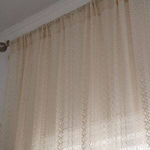 Translucent American Country Hollow Crochet Curtain – Elegant Window Treatment