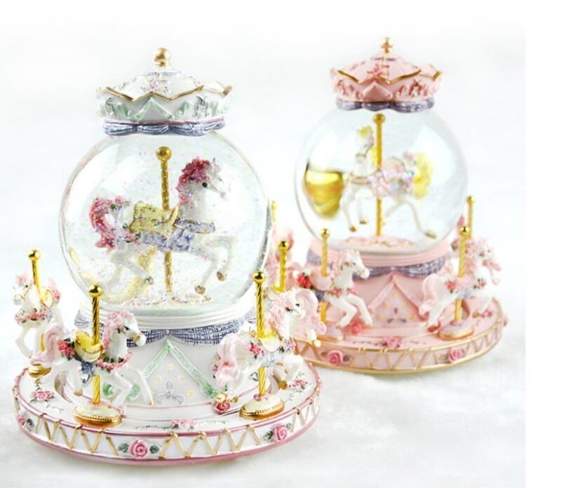 Crystal Music Box Carousel – Creative Valentine's Day Gifts, Unique Romantic Keepsakes