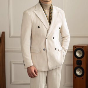 Gentleman Style Double Row Buckle Suit Set – Classic & Stylish