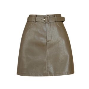 Retro A-Line Leather Skirt – Stylish and Timeless Women's Fashion