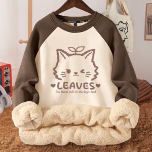 Fleece-Lined Thickened Hooded Fleece Sweatshirt for Women - Warm & Cozy