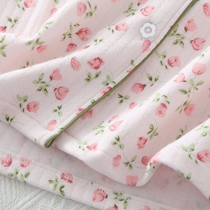 Autumn & Winter Women's Quilted Pajamas - Warm Lapel Design for Indoor & Outdoor Wear