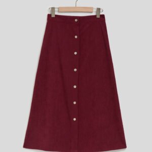 Corduroy High Waist Long Skirt - Stylish and Comfortable