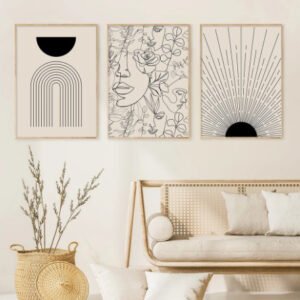 Boho Canvas Abstract Lines – Stylish Home Decor for Modern Interiors