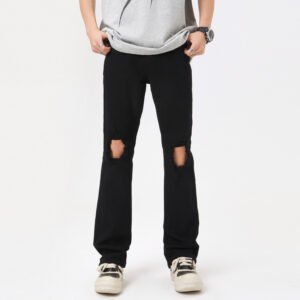 High Street Black Ripped Jeans for Men – Stylish & Trendy Denim