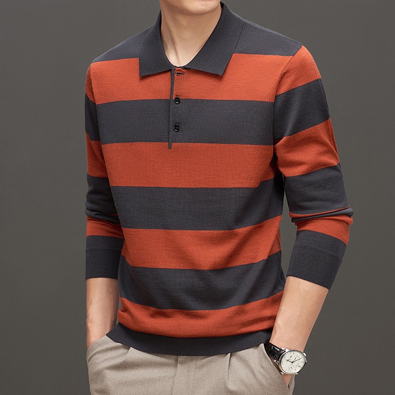 Men's Fashion Casual Long Sleeve Jacquard Close-fitting Sweater – Stylish & Comfortable