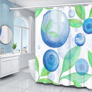 Cartoon Fruit Series Shower Curtain Set – Fun & Colorful Bathroom Decor