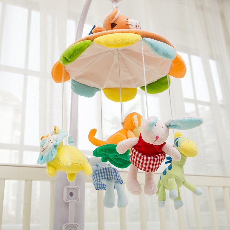 Tiger Bed Bell Baby Toy - Fabric Music Rotating Plush Bed Bell for Newborns