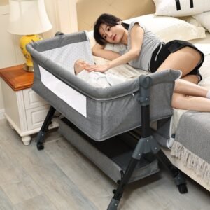 Baby Splicing Portable Multifunctional Mobile Folding Cradle Bed - Convenient Travel Baby Bed