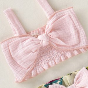 Baby Summer Sleeveless Sling Cotton Linen Suit – Cool & Comfortable Outfit for Hot Weather