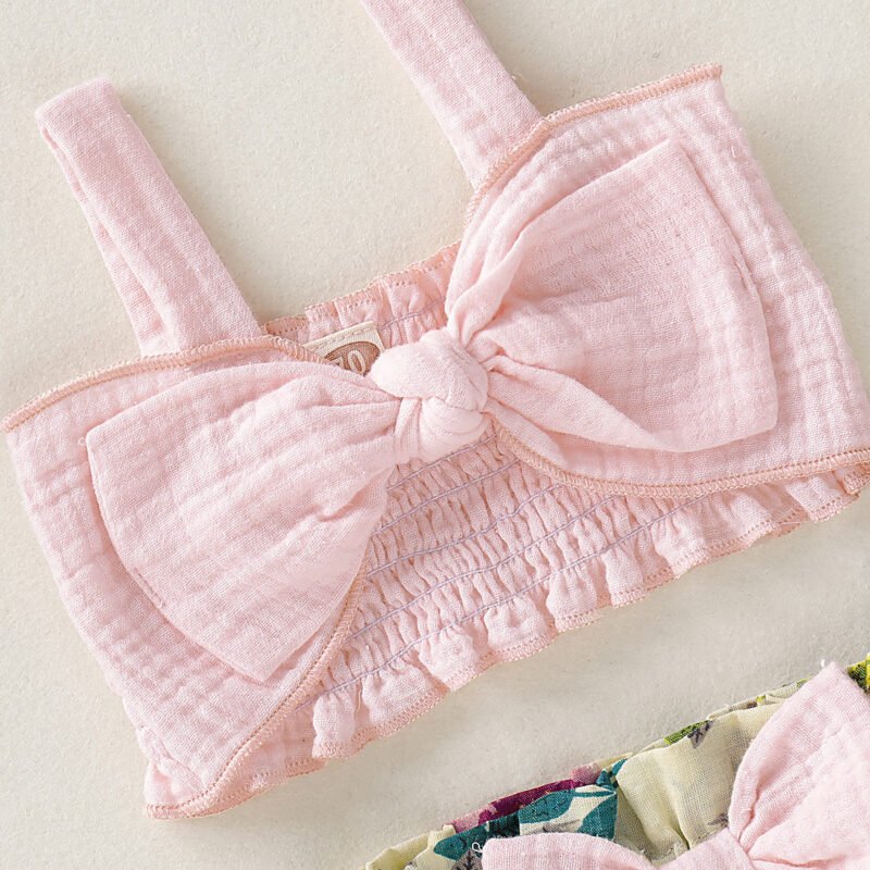 Baby Summer Sleeveless Sling Cotton Linen Suit – Cool & Comfortable Outfit for Hot Weather
