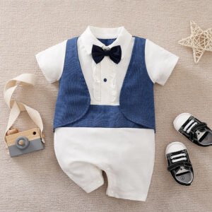 Summer Baby Boy Gentleman Jumpsuit - Stylish & Comfortable Outfit for Baby Boys