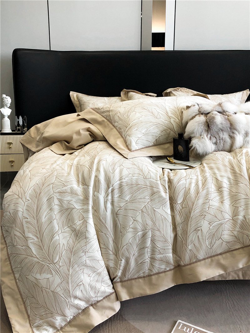 Long-Staple Cotton Printed Four-Piece Bedding Set – Soft Cotton Bedding for Luxurious Comfort
